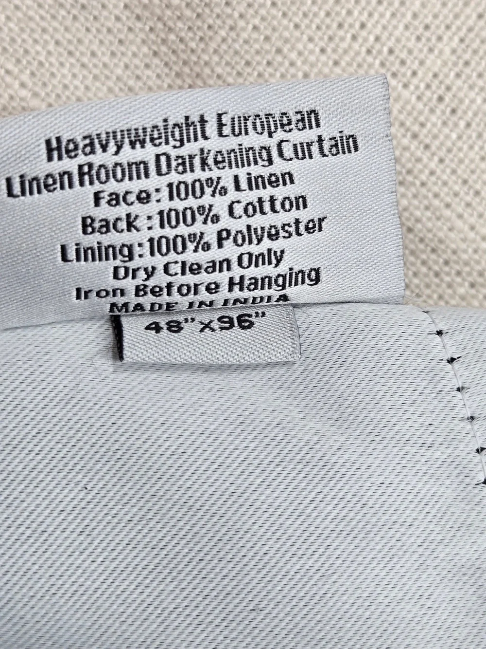 NWT QUINCE Set 2 48x96 Heavyweight European Linen Room Darkening Curtains 9880